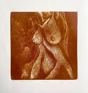 “Voluminosa” - Xilografía de cuño perdido. Edición 1/6 - 50 x 46 cm 